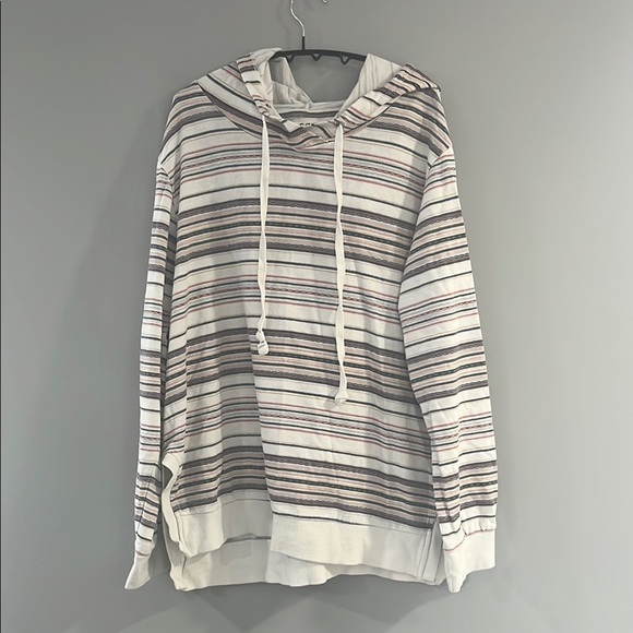 Wallflower Striped Hoodie Sweater - Black, White, Red - Picture 1 of 5